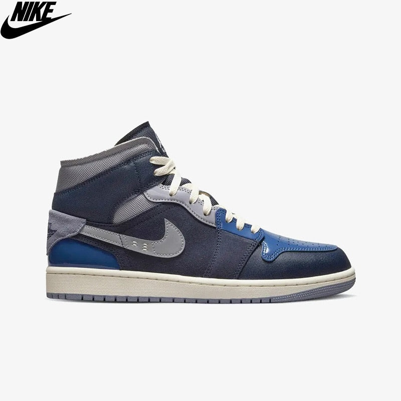 Original Nike Air Jordan 1 Mid SE &#39;Obsidian&#39; Male Blue Sports Shoes DR8868-400 Jordan Sneaker