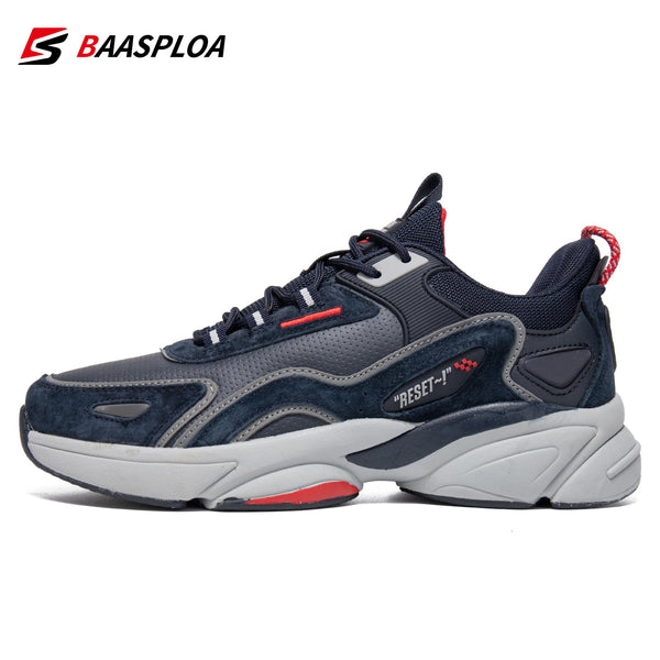 Baasploa Lightweight Running Shoes For Men 2022 Men&#39;s Designer Leather Casual Sneakers Lace Up Male Outdoor Sports Shoe Tennis