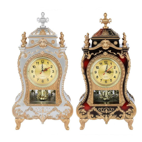 Vintage Desk Retro Alarm Clock Classical Royalty Sitting Classical Royalty Room TV Cabinet Desktop Clocks Home Decoration