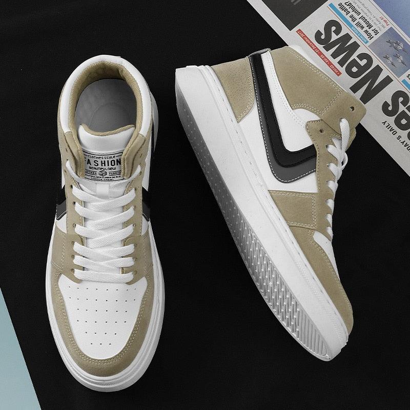 White Women&#39;s Men&#39;s Sneaker Trend High Top Platform Shoes Men 2022 Spring Designer Vulcanized Shoes Elegant Brand Sneakers 39-44