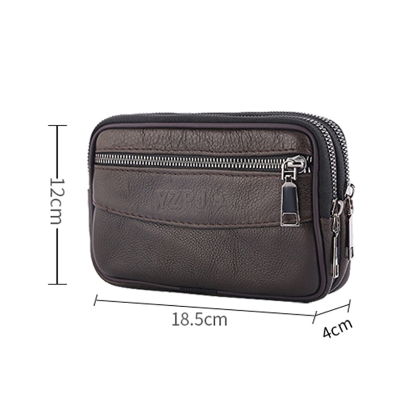 Fashion Men Multi-function PU Leather Fanny Waist Bag Casual Mobile Phone Purse Pocket Male Outdoor Travel Sports Belt Bum Pouch