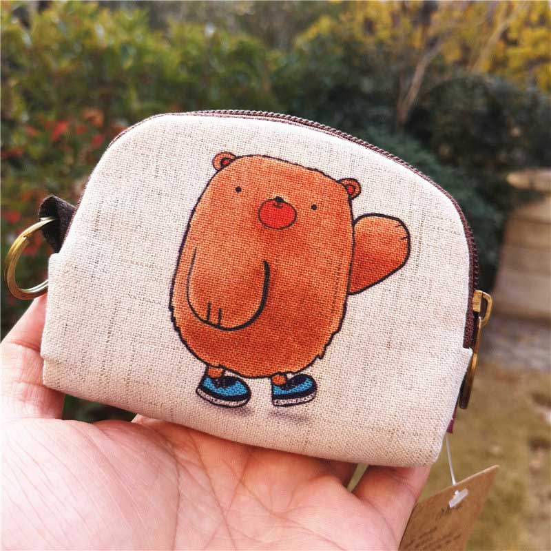 Cute Totoro Canvas Coin Purse Shell Wallet Fashion Giraffe Animals Key Pouch Bag creative Mini Change Purses Wallets For Gift