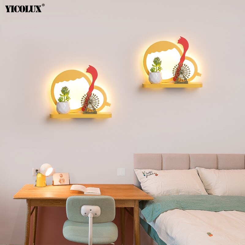 Bedroom Lighting Modern LED Wall Lamps for baby Bedside Indoor Lights Wandlamp Luminaire Bear Elephant Shape Iron Fixture Abajur