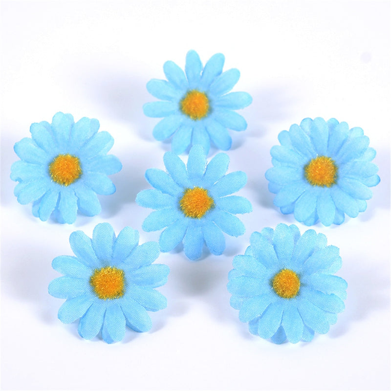 50pcs Artificial Sunflower Flowers Faux Daisy Flower Head Wedding Decorations DIY Floral Design Craft Supplies Home Party Decor