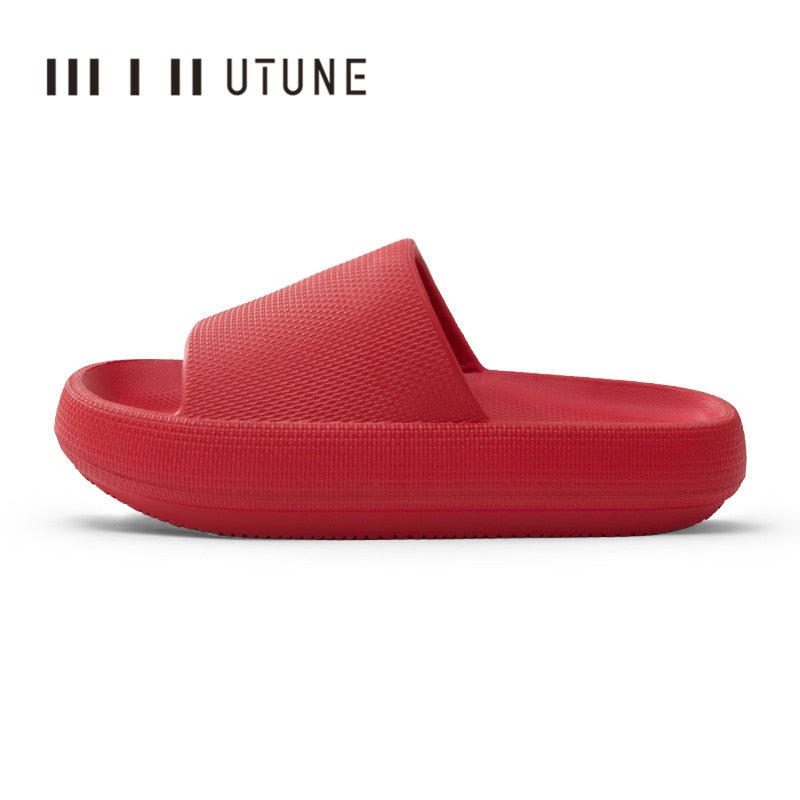 UTUNE Large Size Sippers Men Platform Shoes EVA Soft Indoor Slides For Men Anti-slip Summer Sandals Women Bathroom Shoes Shower