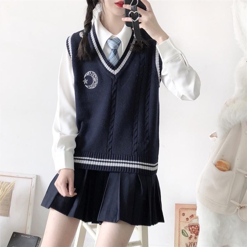 Kawaii Kuromi Cinnamoroll My Melody Sanrioes Wool Sweater V-Neck Waistcoat Vest Cute Women&