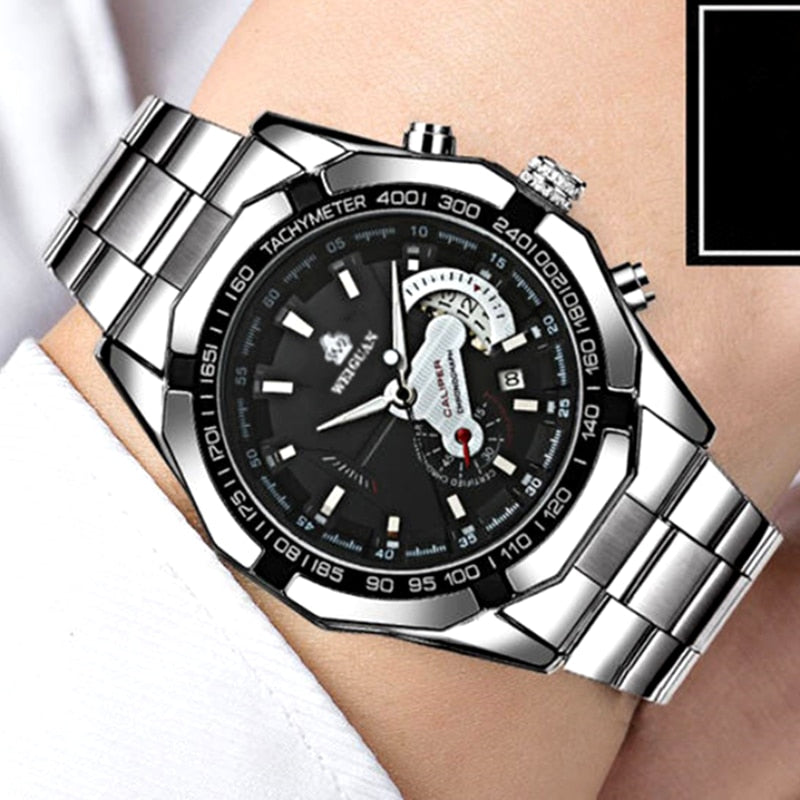 Fashion Watches Men Luxury Calendar Quartz Wristwatch for Man Stainless Steel Band Waterproof Luminous Male Clock