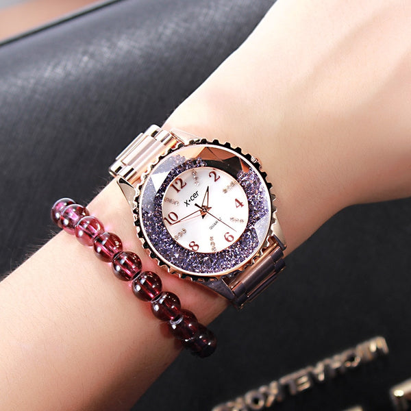 Women Watches Women Fashion 2020 Ladies Watch Luxury Brand Lady Quartz Wristwatches Quicksand Rose Gold Clock Female Wristwatch