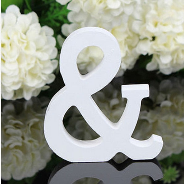 White Wooden Letter English Alphabet DIY Personalised Name Design Art Craft Free Standing Heart Wedding Home Decor