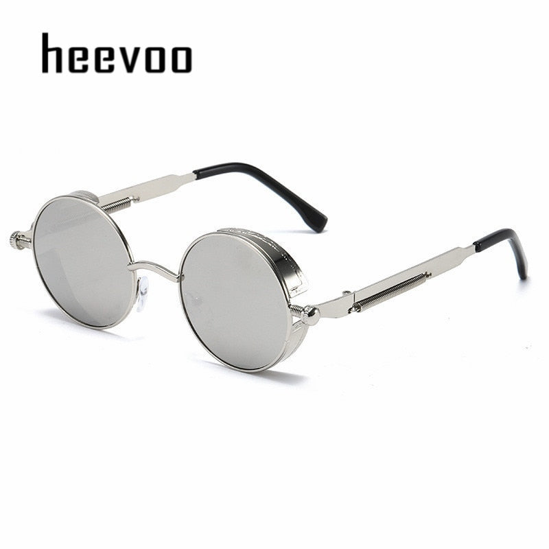 Metal Steampunk Sunglasses Men Women Fashion Round Glasses Brand Designer Vintage Sun Glasses High Quality Oculos de sol 2021