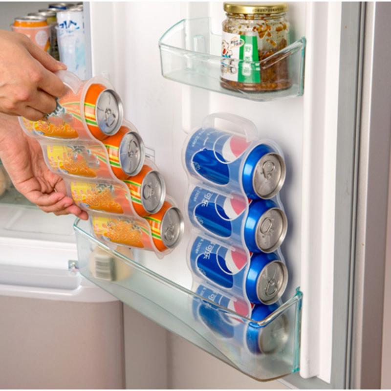 Refrigerator Storage Box Organizer Can Space-saving Organizer Can Beverage Can Finishing Four Case Fridge Kitchen Storage