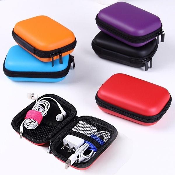 1pcs EVA Mini Portable Earphone bag Coin Purse Headphone USB Cable Case Storage Box Wallet Carrying Pouch Bag Earphone Accessory