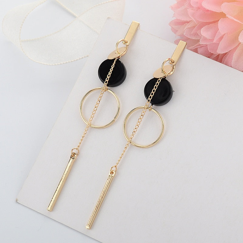 2020 Korean Long Statement Geometric Triangle Tassel Dangle Drop Earrings For Women Earrings Fashion Jewelry Oorbellen Brincos