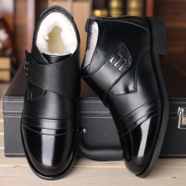 Winter Shoes Men's Chelsea Boots Leather Warm Shoes Men's Ankle Boots Fashion Brand Cowhide Men's Shoes 2021 NEW