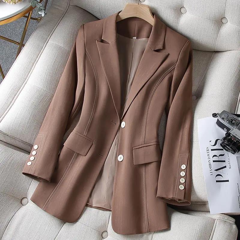 Casaco Feminino Chic Suit Jacket Women 2022 New Spring Autumn Black Blazer Vintage Outerwear Tops Fashion Loose Coat Female 4XL