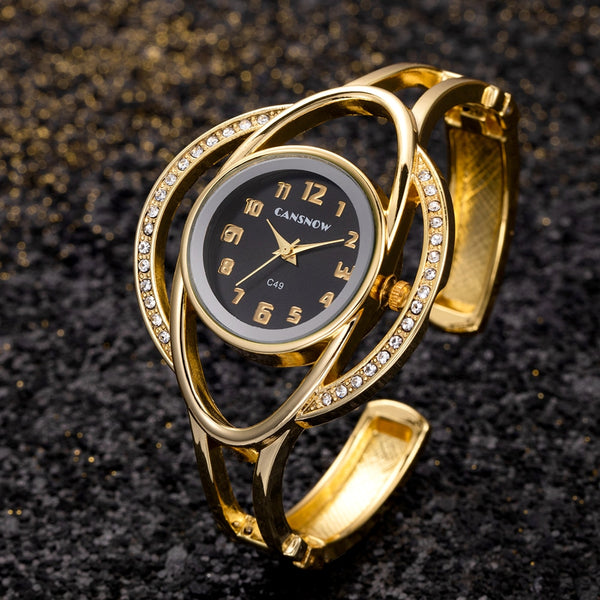 Luxury Women&#39;s Watches Crystal Fashion Quartz Diamond Bracelet Ladies Wristwatch Gold Silver Gift for Girlfriend Reloj Mujer