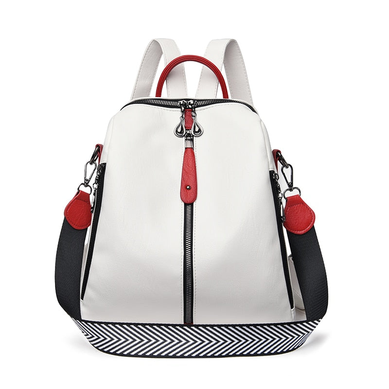 New Women Backpacks Soft Leather Backpack Fashion Anti-theft Shoulder School Bag For Girls Quality Sheepskin Female Travel Bag