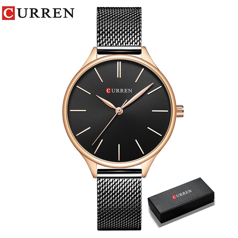 CURREN Simple Watches Hot Sale Wristwatches Women brand Fashion Dress Ladies Bracelet Watch Rose Gold Clock Gifts