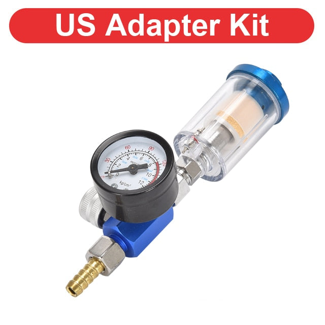 Spray Gun Air Regulator Gauge In-line Oil Water Trap Filter Separator JP/EU/US Adapter Pneumatic Tools For Airbrush