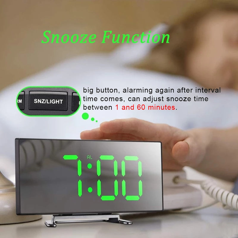 Digital Alarm Clock Desktop Watch for Kids Bedroom Home Decor Temperature Snooze Function Desk Table Clock LED Clock Electronic