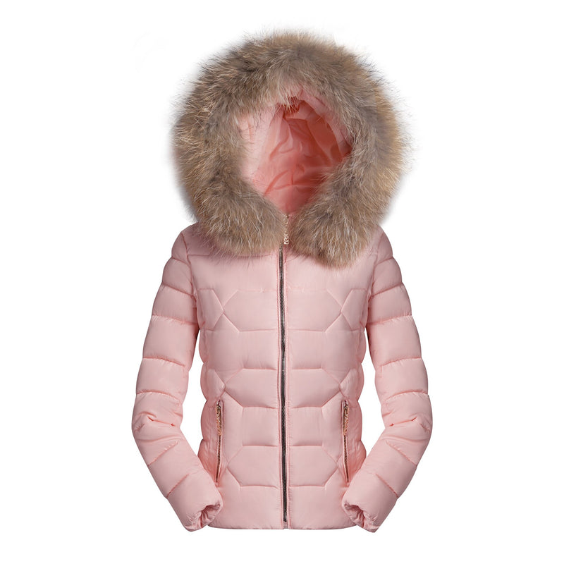 2022 New Women Winter Coat Fake Fur Collar Woman's Parka Short Outwear Warm Down Cotton Jacket Winter Jackets Female Coat Trend