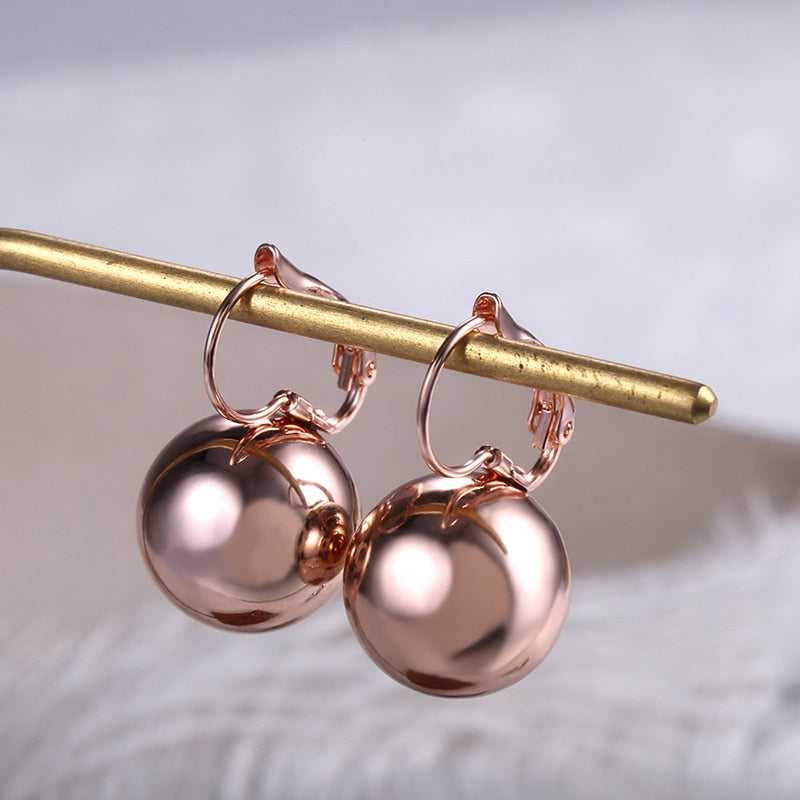 Smooth Ball-Shape Drop Dangle Earring for Women Creative White/Golden/Rosegold Pandent Earring Charming Female Ear 2021 New Hot