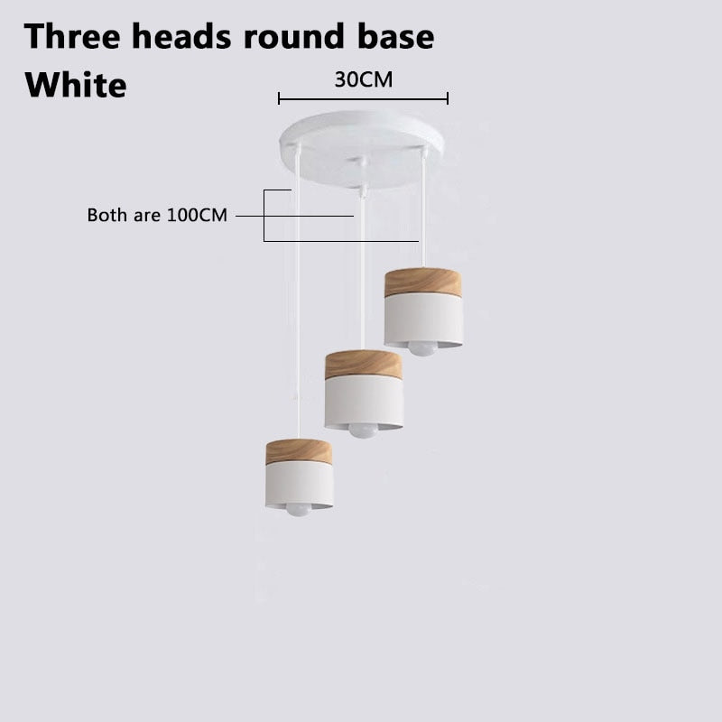 Nordic simplicity LED E27 Pendant light Modern macaron Hanging Lights Home improvement Iron and wood decoration Pendant lamp