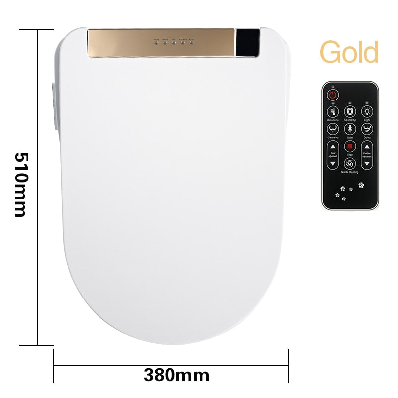 LCD 3 Color Intelligent Toilet Seat Elongated Electric Bidet Cover Smart Bidet Heating Sits Led Light Wc F3