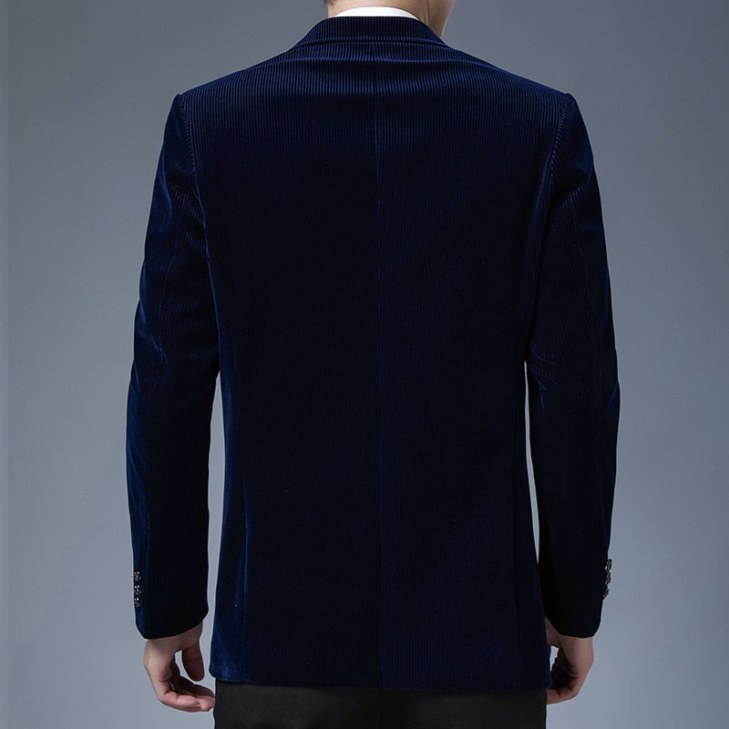 Spring and Autumn Men for Blazer Jacket Fashion Brand Designer Casual Classic Corduroy Elegant Party Stylish Suit Men&