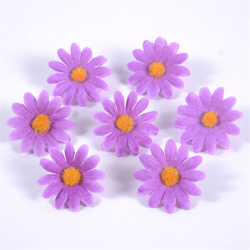 50pcs Artificial Sunflower Flowers Faux Daisy Flower Head Wedding Decorations DIY Floral Design Craft Supplies Home Party Decor