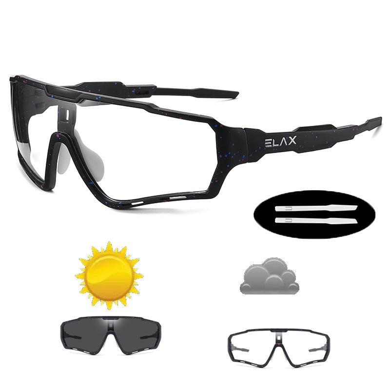 ELAX Brand 2021 Men Women Mtb Bicycle Eyewear Cycling Glasses New Photochromic Cycling Bike Glasses Sports Sunglasses