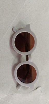 Baby Sunglasses Matte Children Sunglasses Fashion Round Frame Retro Mocha Glasses UV400 Protection Cycling Leisure Sunglasses