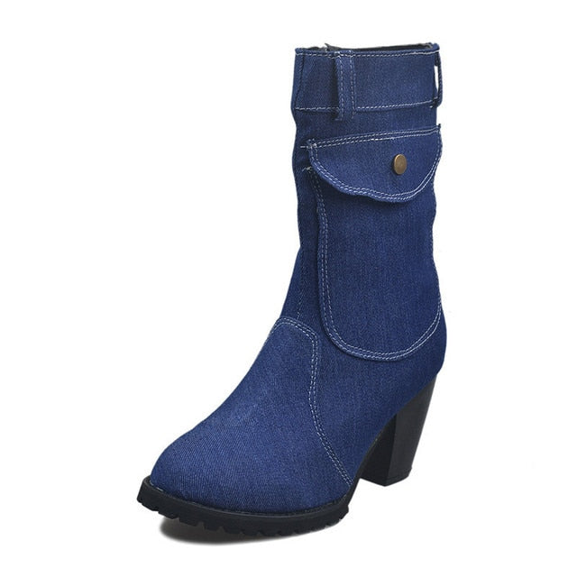 Blue jeans boots Women&