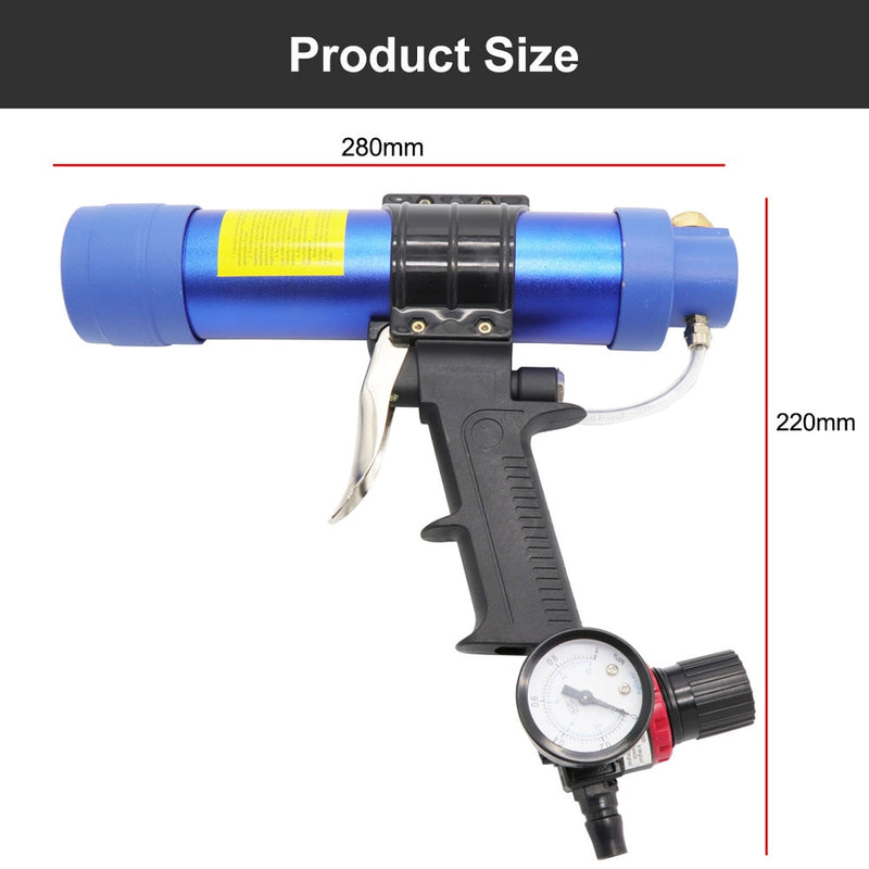 310ml Pneumatic Air Sealant Cartridge Gun Silicone Caulking Tool Caulk Nozzle Glass Rubber Grout Construction Tools