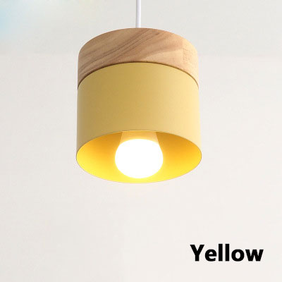 Nordic simplicity LED E27 Pendant light Modern macaron Hanging Lights Home improvement Iron and wood decoration Pendant lamp