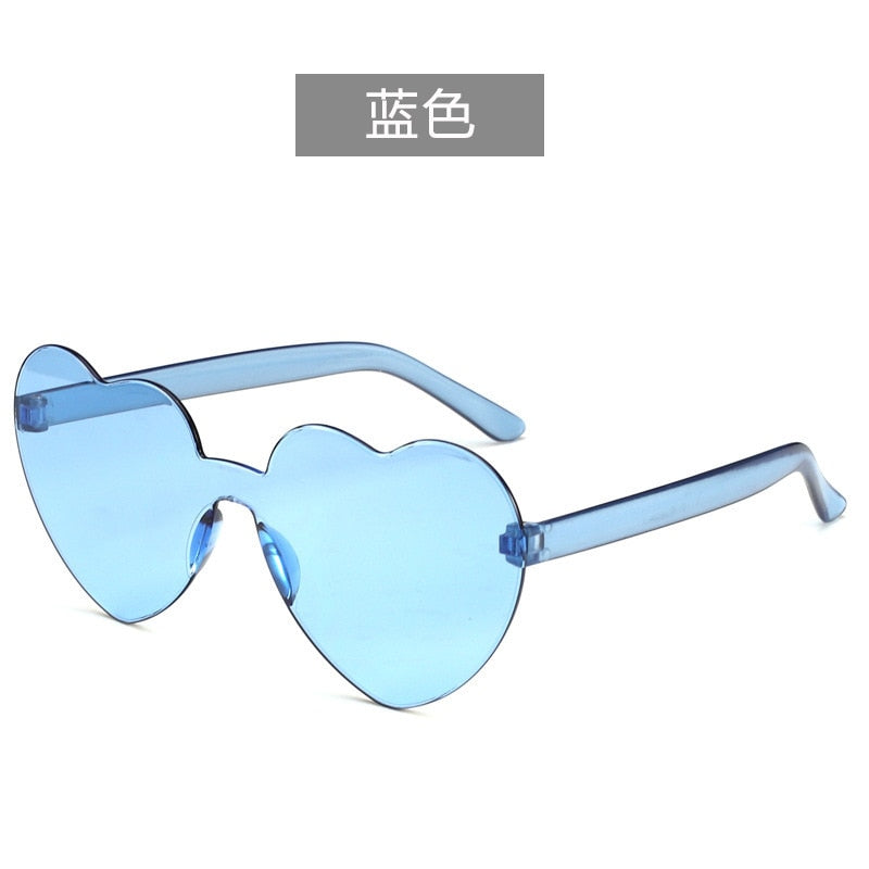 Free shipping 2021 Candy color heart shape ocean personality glasses sunglasses