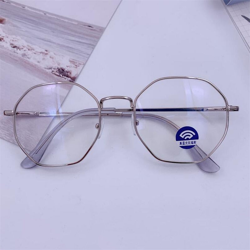 Men Vintage Anti Blue light Minus Glasses Frame With Degree Round Women Myopia Lens Nearsighted Glasses 0 -1.0 -1.5 -2.0 To -6.0