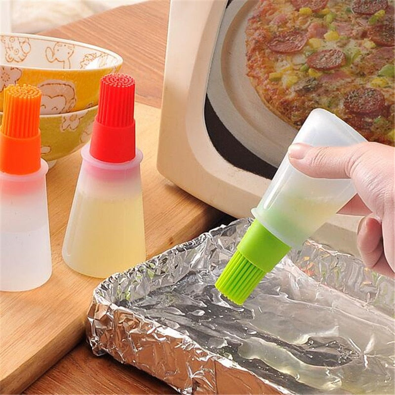 NEW Portable Oil Bottle Barbecue Brush Silicone Kitchen BBQ Cooking Tool Baking Pancake Barbecue Camping Accessories Gadgets