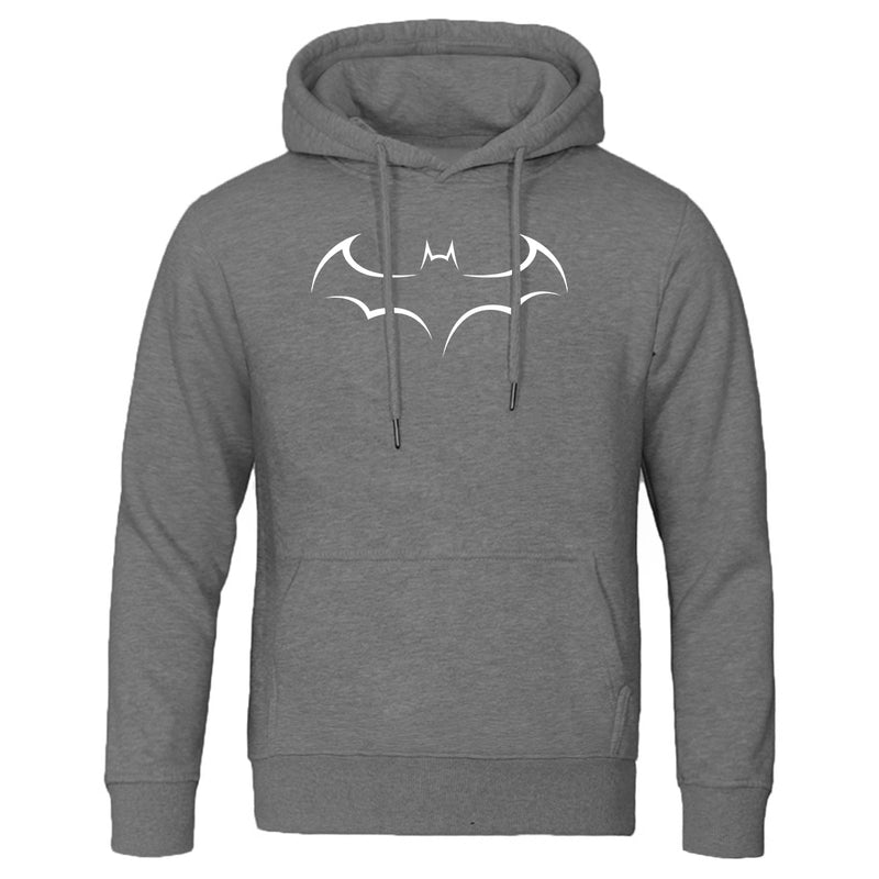 men Bat print solid color fleece plus thick sweatshirts hooded hoodies new style trend print 2020 spring autumn casual clothes