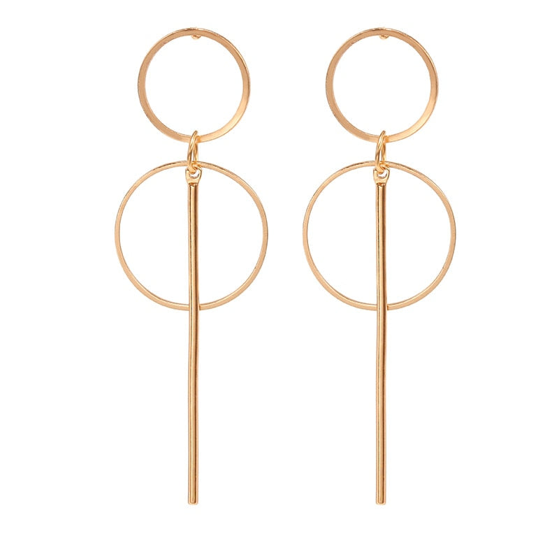 Round Shaped Golden Earrings Simple Metal Vintage Earrings For Women Fashion Jewelry Girls Earring brincos 2019