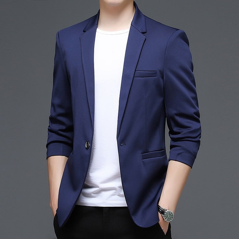 New Classic Solid Color Blazer Suit Men Korean Version Suit Jacket Casual Slim Fit Jaqueta Masculina Men Clothing J693