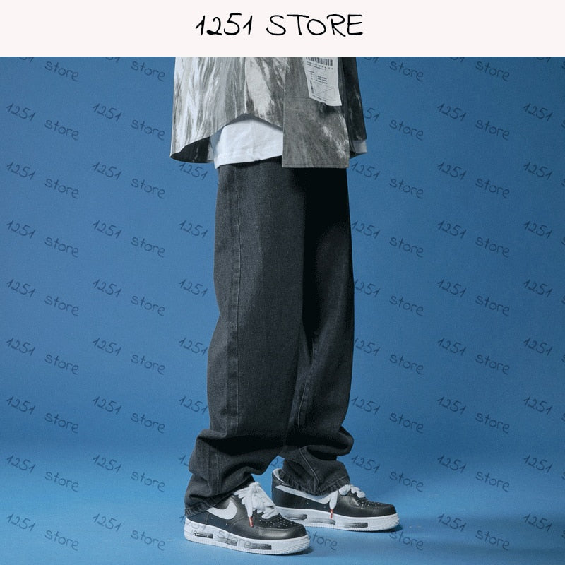 Straight Jeans Men White Loose Denim Trousers Neutral Jean Streetwear Casual Summer Pure Wide Jeans Man Women Pants Hip Hop Bagy