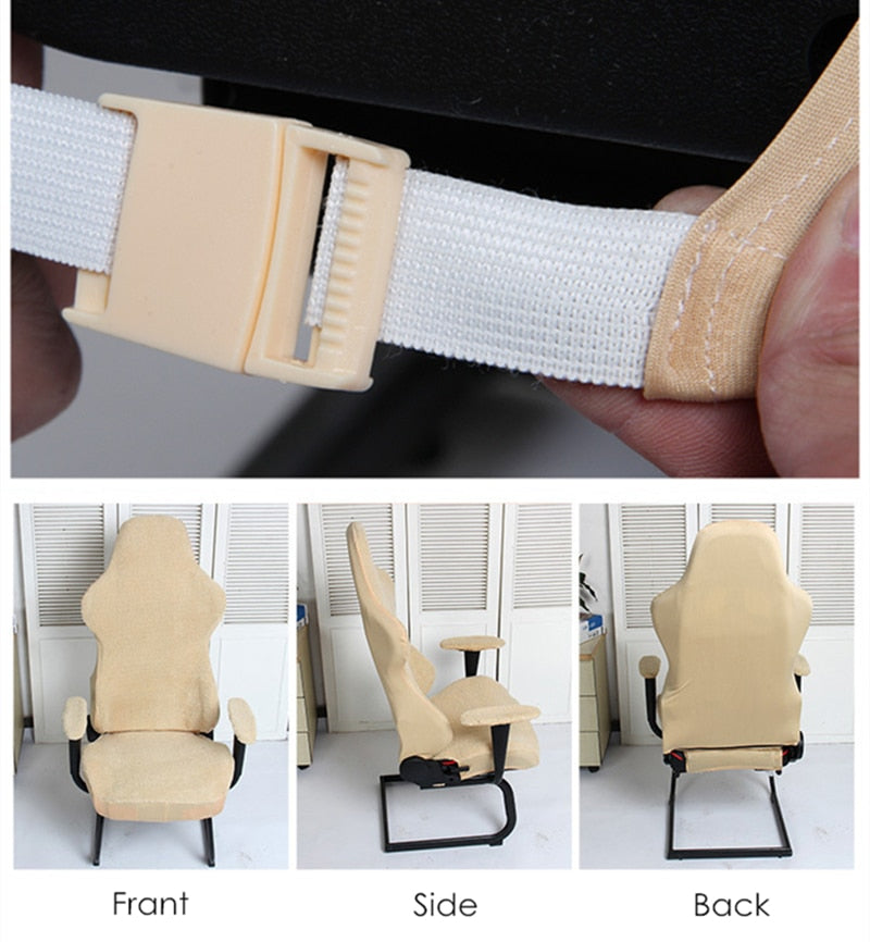 4pcs/set Elastic Chair Armrest Pads+Chair Cover Warm Lambswool Computer Chair Covers For Office Slipcover For Gaming Armchair