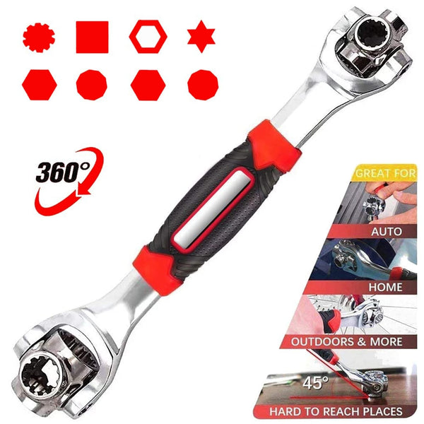 Universal Wrench 48 In 1 Tools Socket Work with Spline Bolts Torx 6-12-Point 360 Degree Spanner Tool for Home Car Repair