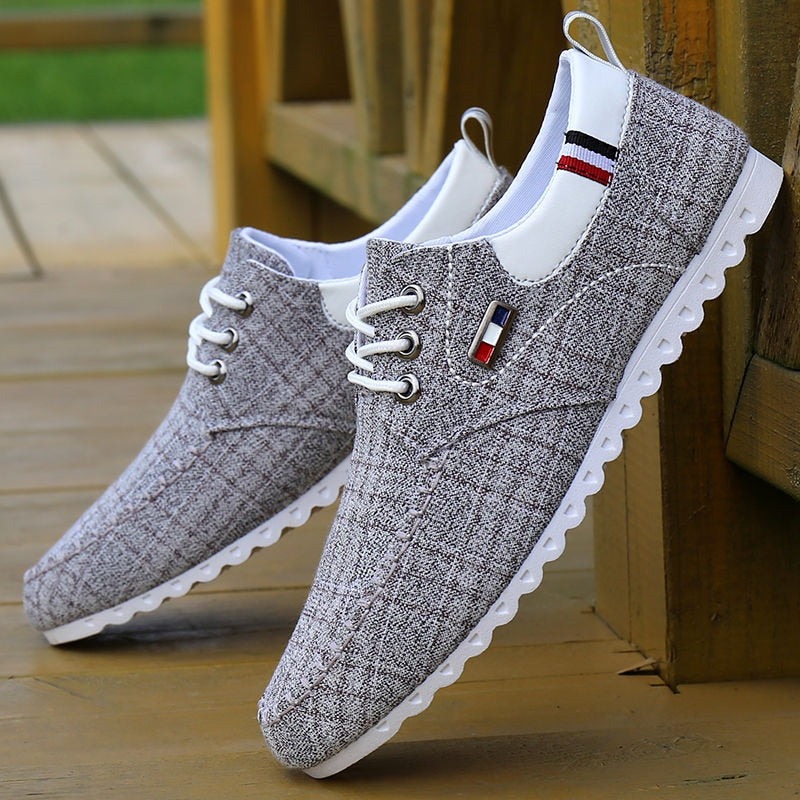 Fashion Shoes Walking Men Shoes Men Casual Shoes 2021 Spring Hot Sale Sweat-Absorbant Breathable Casual Canvas Men Driving Shoes