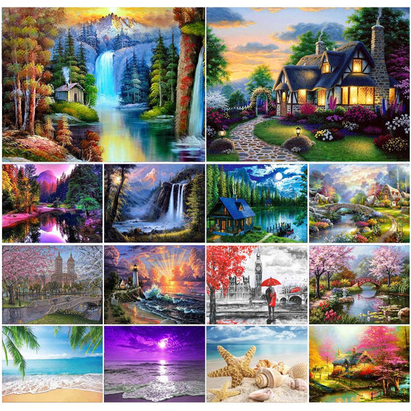 Landscape waterfall 5D diamond painting new product rhinestone embroidery diamond mosaic complete design cross stitch home decor