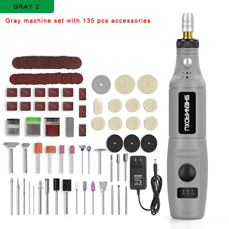 100V~240V Mini Electric Drill Power Tools Multifuctional Grinder Grinding Accessories Set 3 Speed Engraving Pen For Dremel