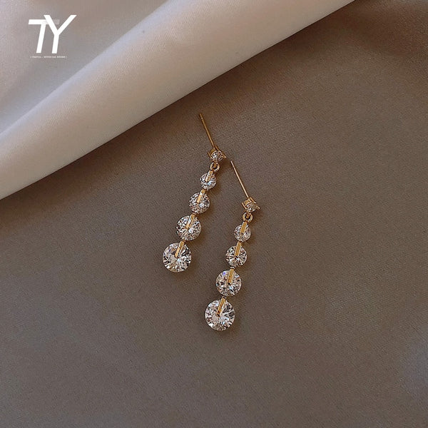 Fashion and high-level crystal Zircon Earrings party focus earrings give gifts to friends everyday wear trendy women&#39;s Earrings