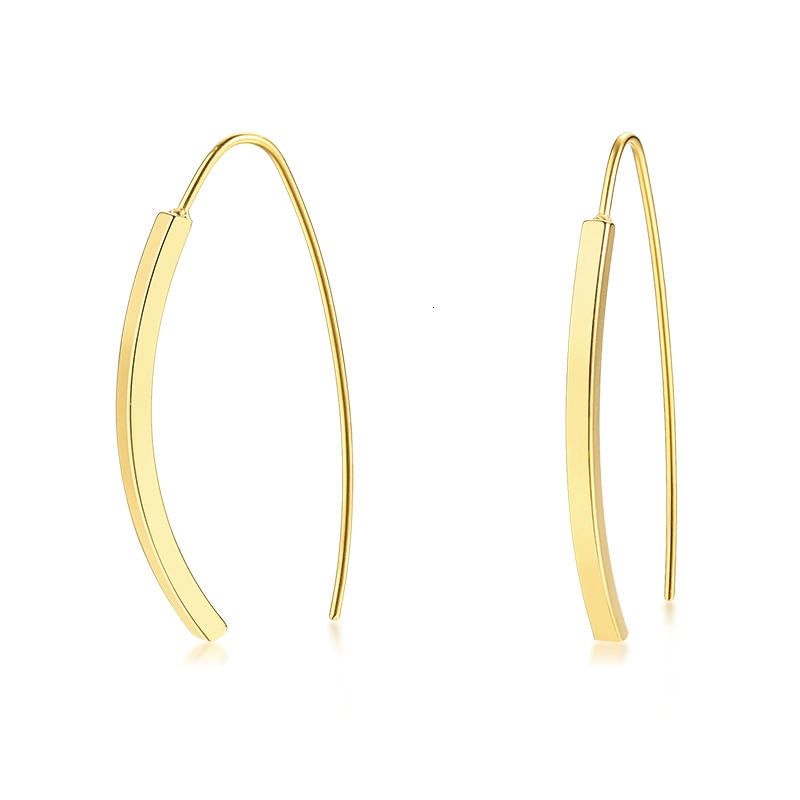 Vnox Simple Line Earrings for Women Minimalist Stainless Steel Lady Earrings