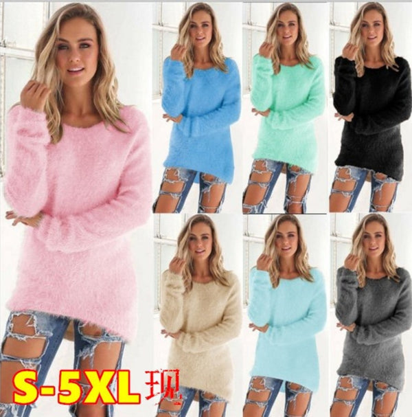 Super Soft And Comfortable Self-Cultivation Solid Color O Neck Pullover Women&#39;s Sweater Fashion Sexy Top Ladies Hipster Clothing